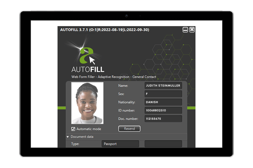 AutoFill: aplicație de transfer de date ID